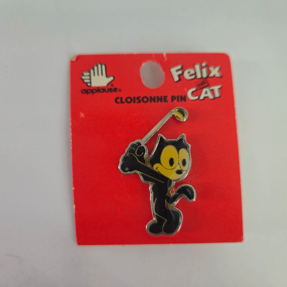 Vintage 1989 Felix the Cat Golfing Cloisonne Pin Applause Enamel Lapel Pin 26910